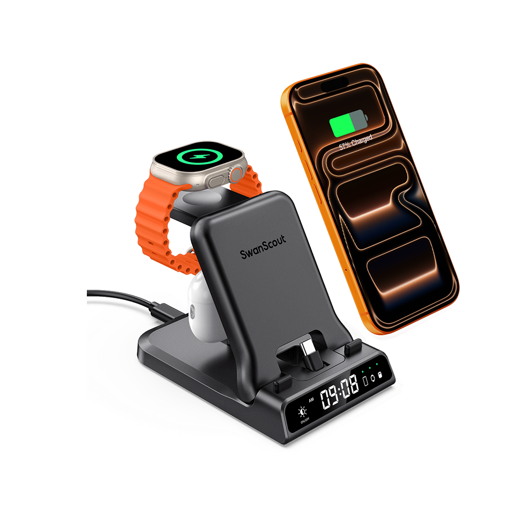 SwanScout 701AC - Kabelgebundenes Schnellladegerät für Apple (mit USB-C-Anschluss)