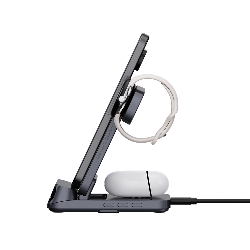 SwanScout 708G2 - 3-in-1 Kabelloses Ladegerät für Pixel Watch 2/3