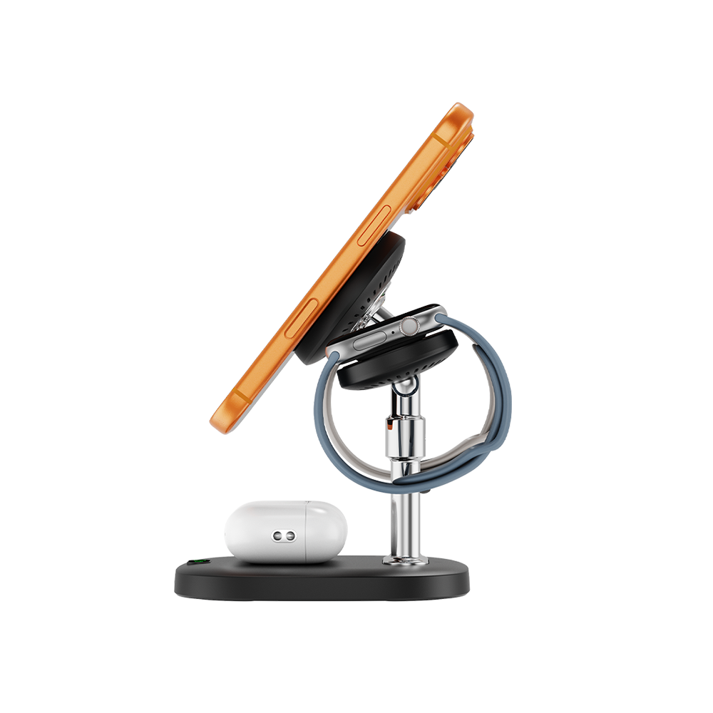 SwanScout 709M - Cargador inalámbrico magnético 4 en 1 para Apple