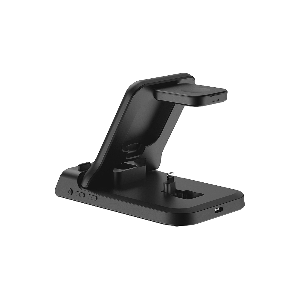 Serving as a 3-in-1 charging station for multiple devices, the swanscout 701A powers your iPhone, Apple Watch, and AirPods while displaying the time.
