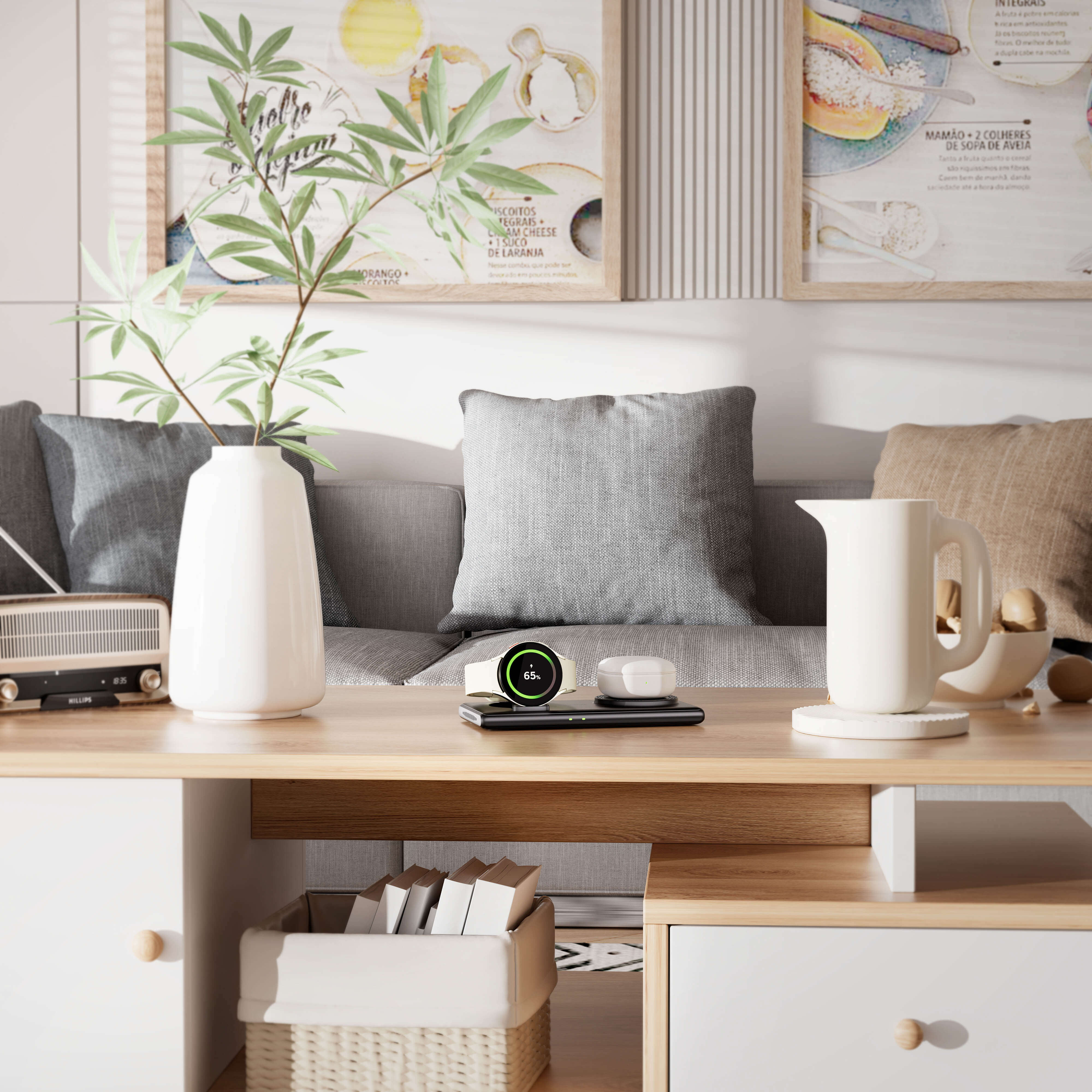 Efficient and elegant, the SwanScout 502S makes a seamless 2 in 1 charging station for daily Samsung device routines.