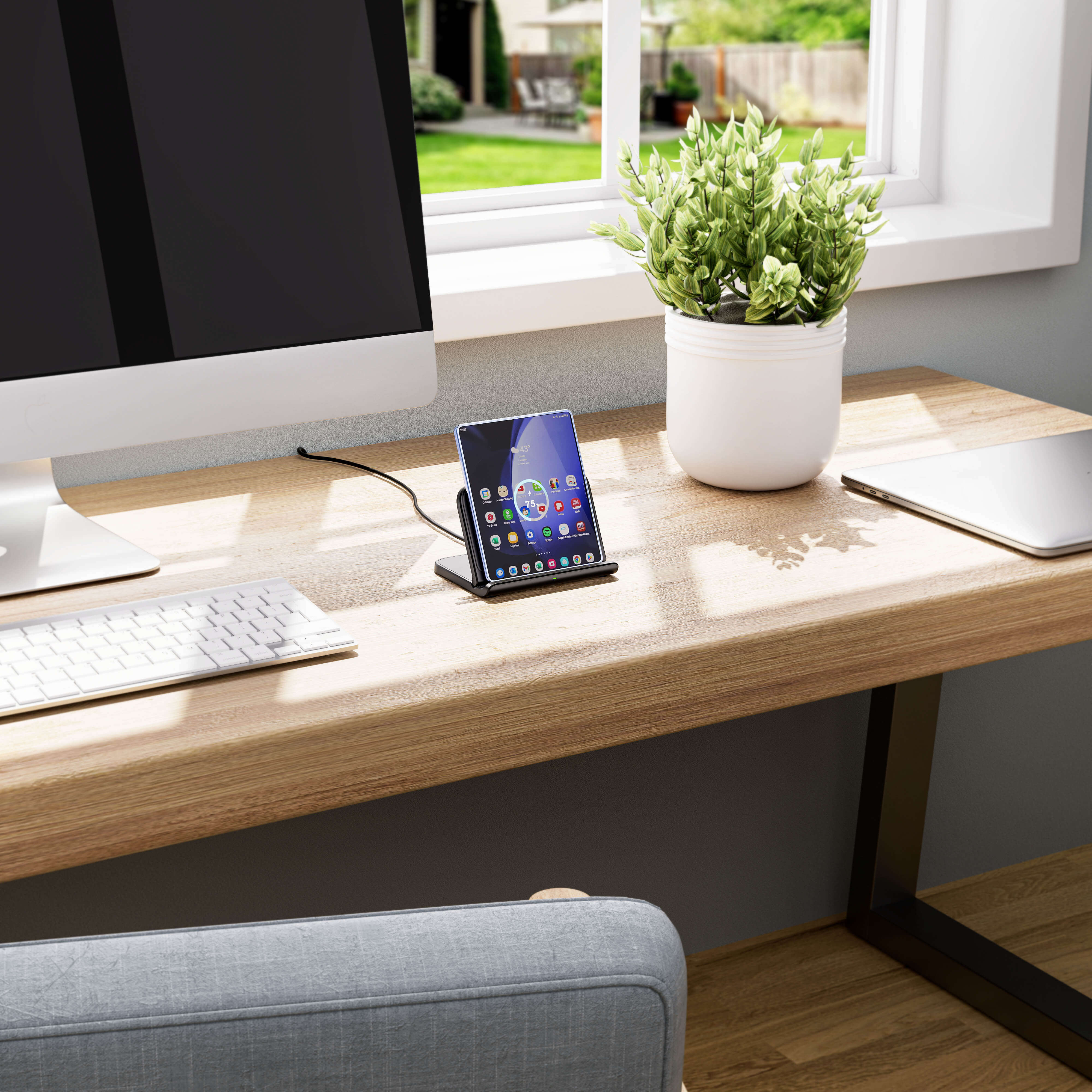 The SwanScout 503S merges aesthetic design with function as a premium Samsung fold wireless charger.