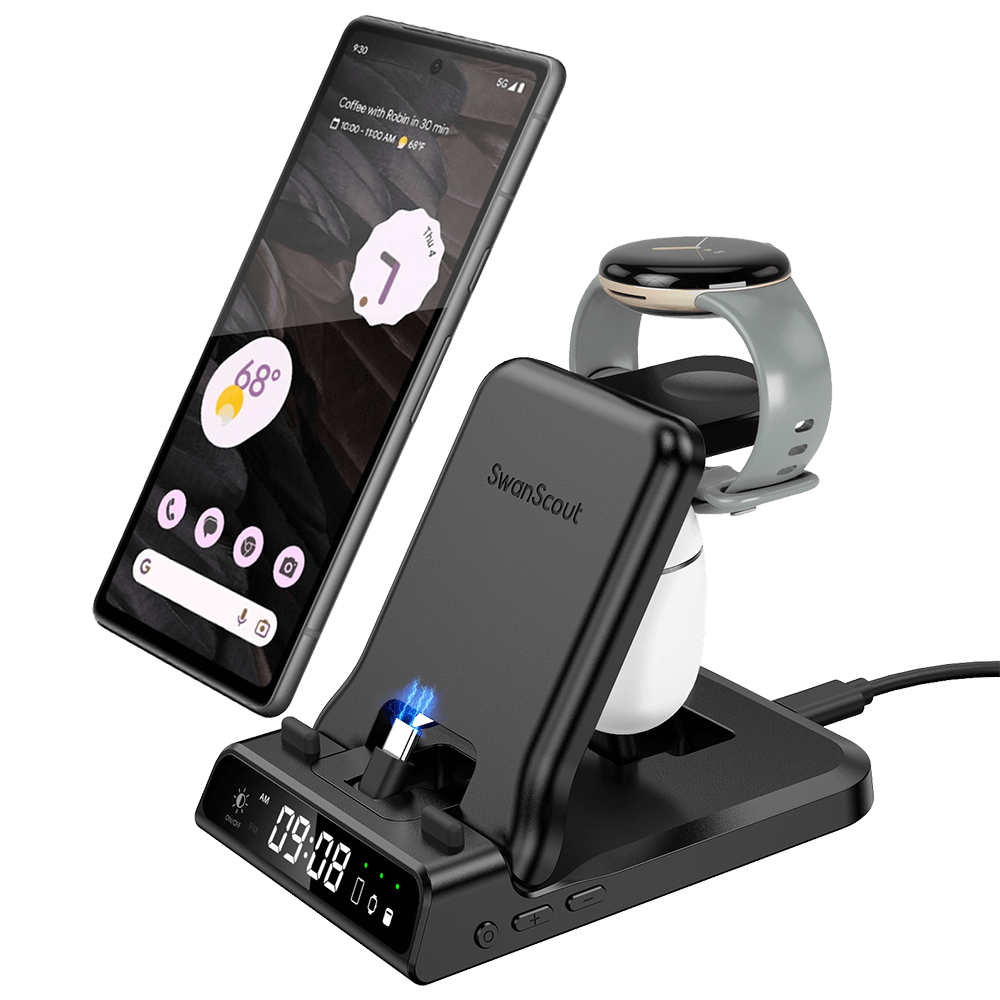 SwanScout 701G｜Google デバイス用の 3 In 1 高速&折りたたみ式充電