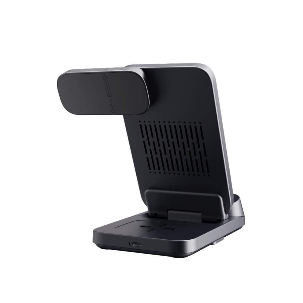 Rear of SwanScout 708S 3-in-1 charger with  port details.