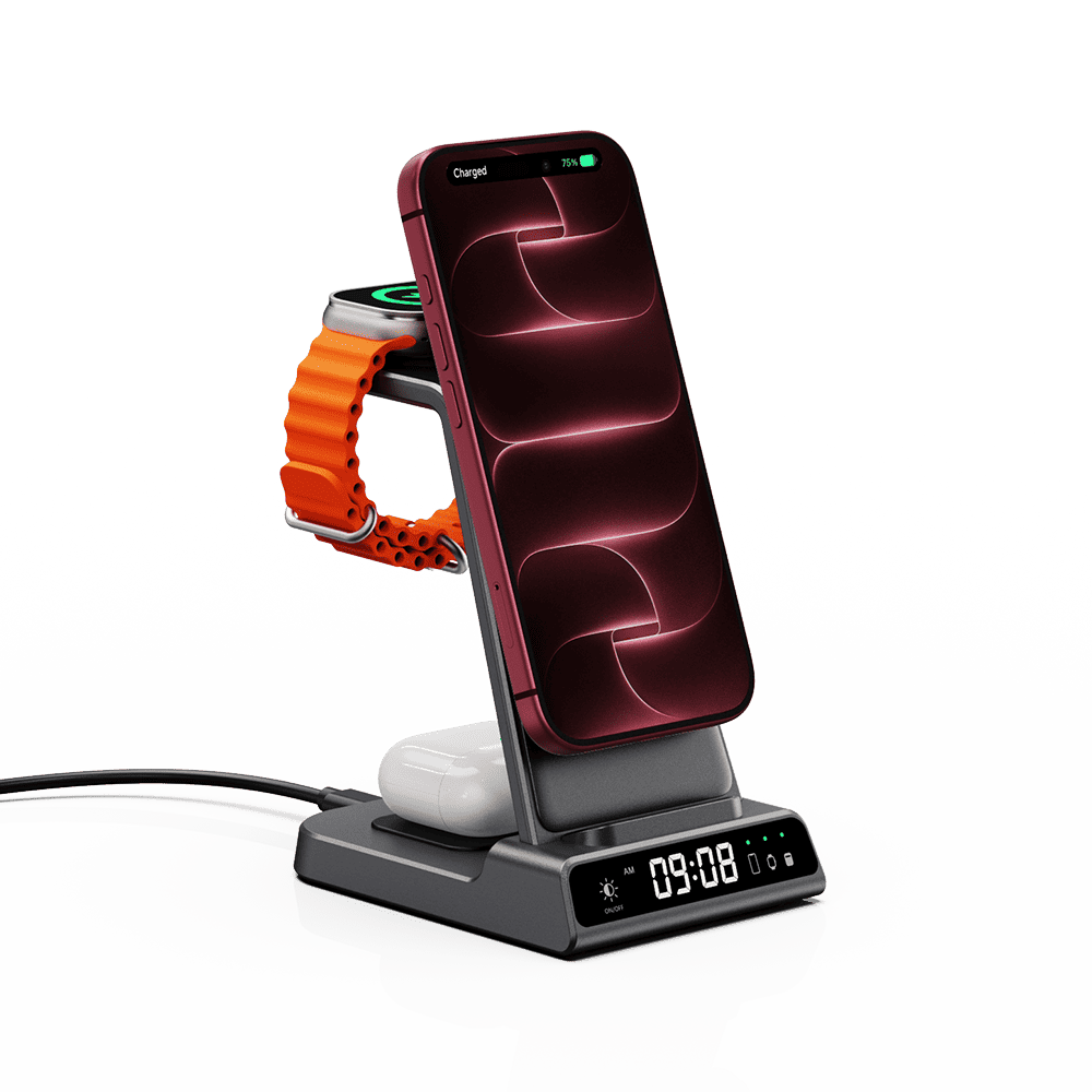 Vertical magnetic charging for iPhone 18 Pro and Apple Watch with SwanScout C02M