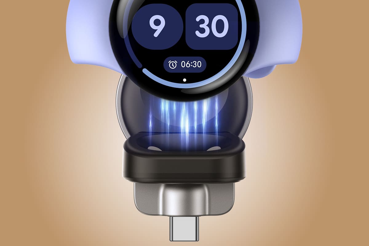 Magnetic wireless charging station with auto-alignment for smartwatch with SwanScout S10042G4