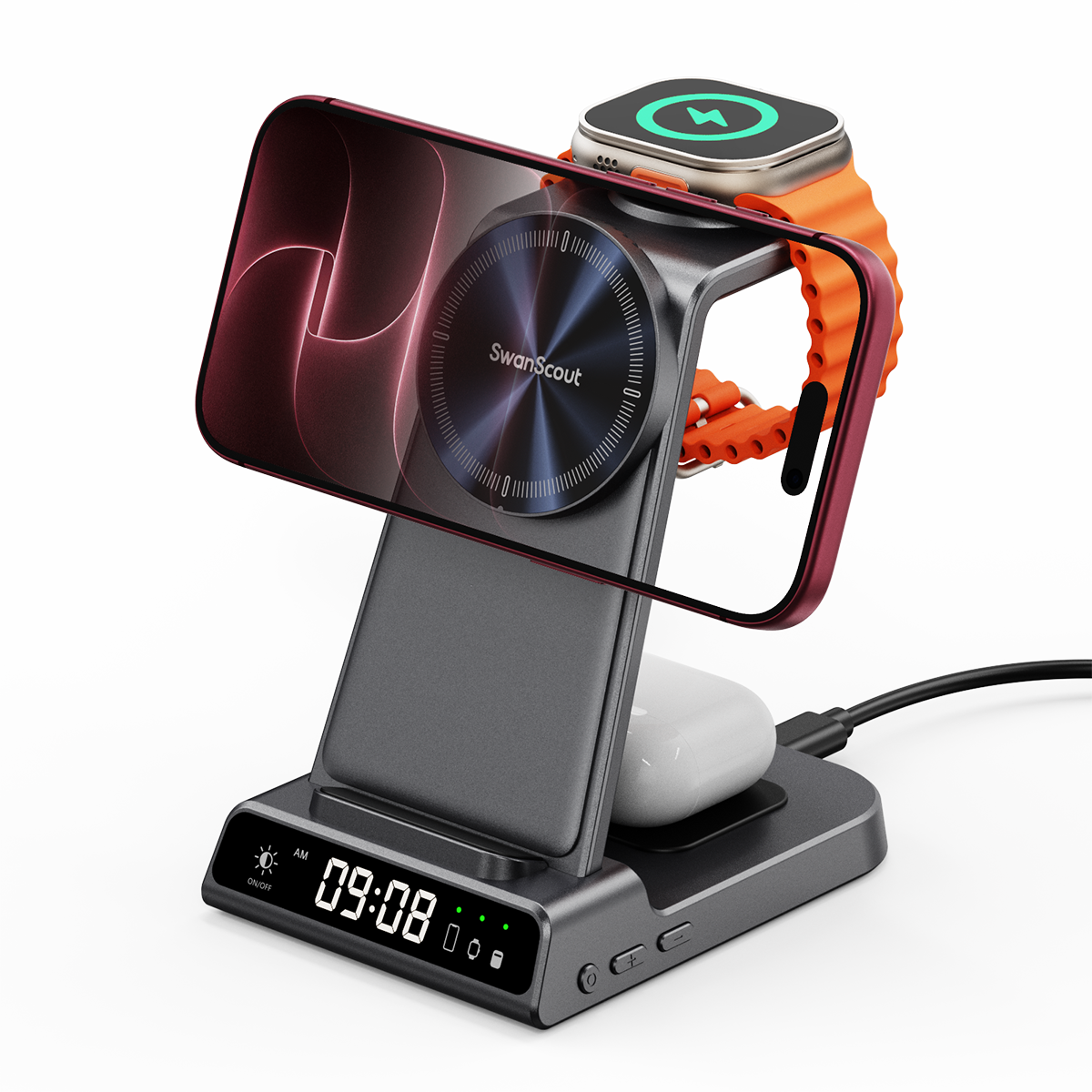 SwanScout C02M - 蘋果專用三合一磁吸充電座