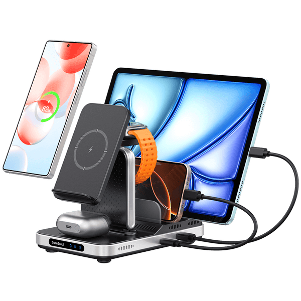 SwanScout 901S - 5-in-1 draadloze oplader voor Samsung, perfect voor studeerkamers