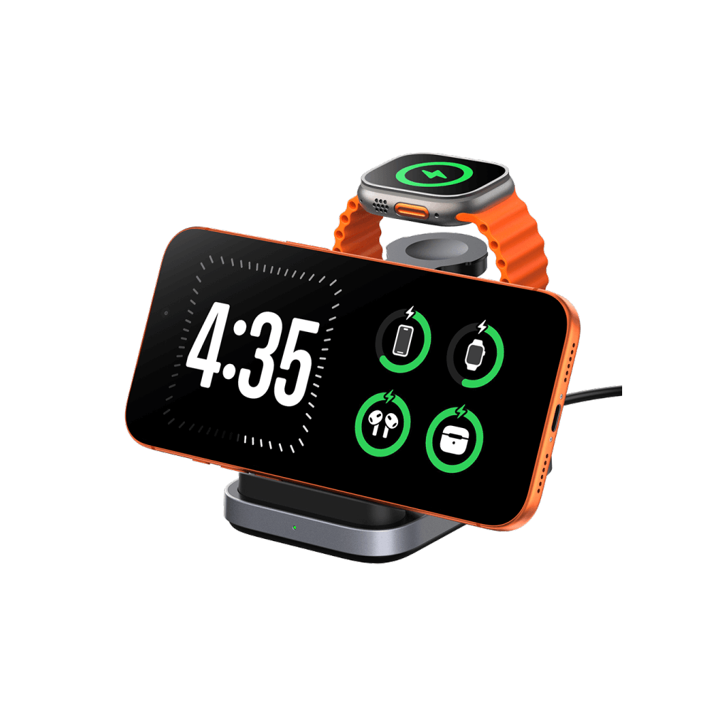 SwanScout 713A - Faltbares 3-in-1 Wireless-Ladegerät für Apple