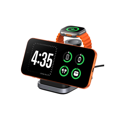 SwanScout 713A - Opvouwbare 3-in-1 draadloze oplader voor Apple