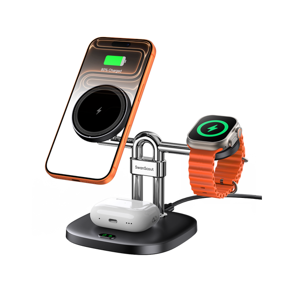 SwanScout 712M - 蘋果三合一磁吸無線充電站