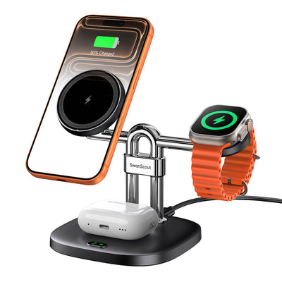 SwanScout 712M – Stazione di Ricarica Wireless Magnetica 3 in 1 per Apple