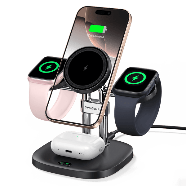 SwanScout 709M - 4-in-1 magnetische draadloze oplader voor Apple