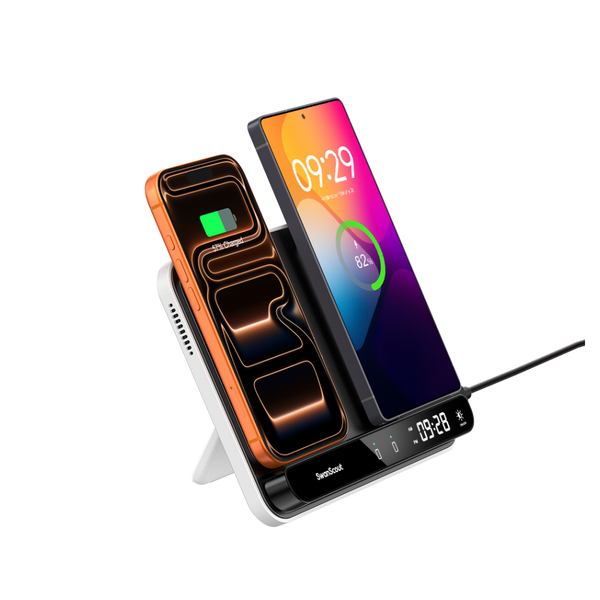 SwanScout 504 - スマートフォン用デュアルワイヤレス充電スタンド