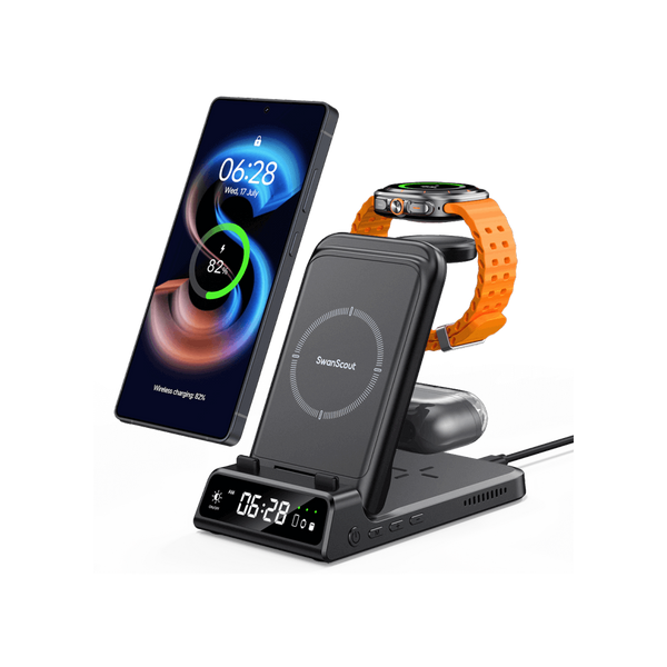 SwanScout 703S｜Samsung デバイス用の 3 In 1 折りたたみ式ワイヤレス