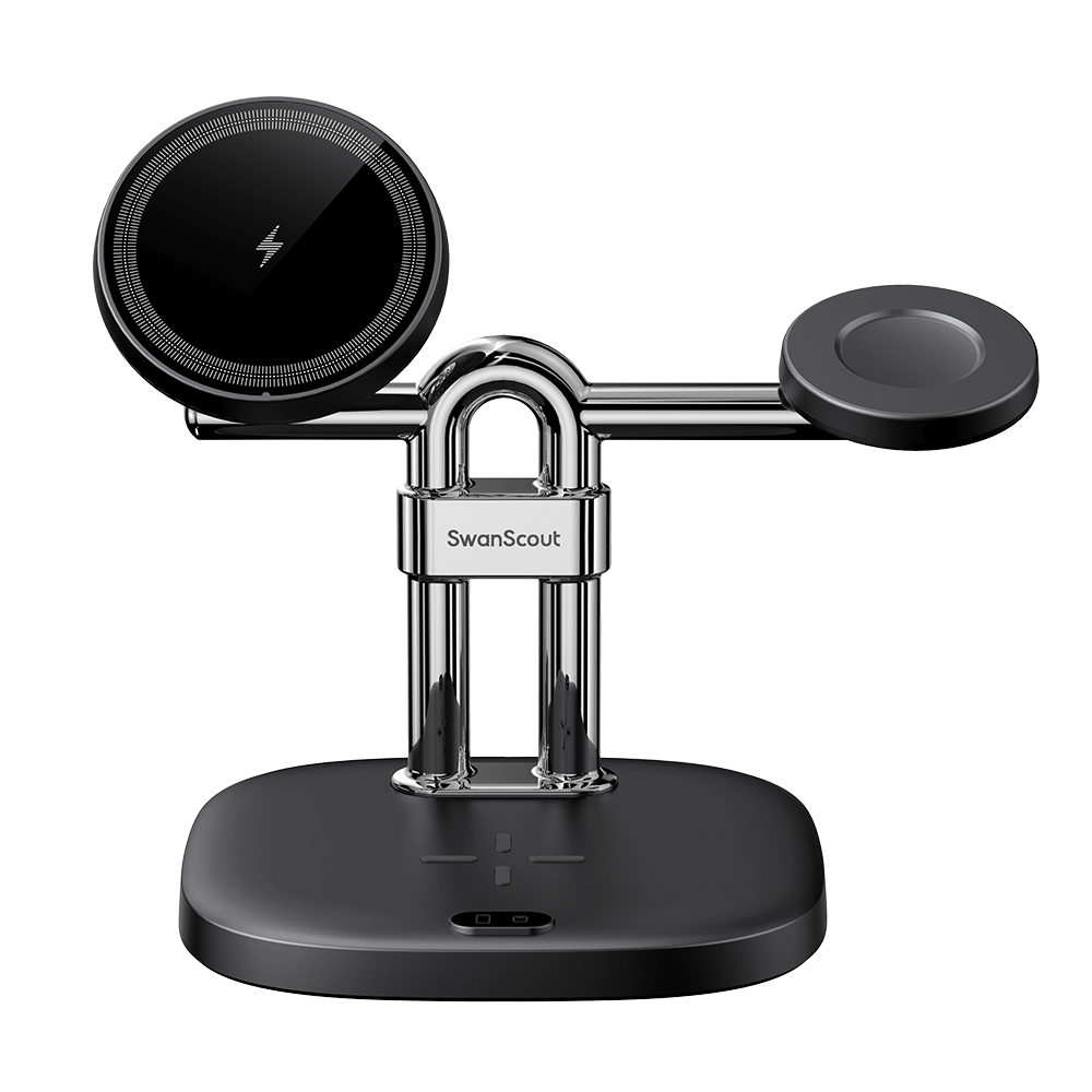 Front view of the SwanScout 712SM showcasing the flexible portrait and landscape mode for easy video viewing and clear screen visibility